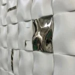 Sculpted White Ripple Grid – Abstract Textured Wall Decor - Image 4