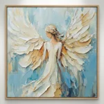 Serene Golden Wings Impasto wings on canvas Color art - Image 2