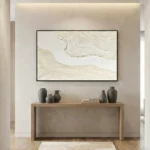Serene Strata Earthy minimalist sculptural landscape minimal wall art
