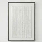 Silent Geometric Grid – Abstract White Wall Decor Wabi Sabi Wall Art - Image 2