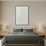 Silent Geometric Grid – Abstract White Wall Decor Wabi Sabi Wall Art - Image 3