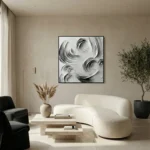 Silent Wave Flow Minimalist monochrome circular motion minimal wall art - Image 4