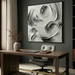 Silent Wave Flow Minimalist monochrome circular motion minimal wall art - Image 5