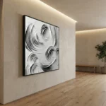 Silent Wave Flow Minimalist monochrome circular motion minimal wall art - Image 3
