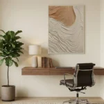 Terracotta Tide Flow Sculpted waves with warm rust. contemporary minimal art - Image 4