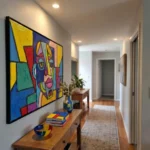 Vibrant Cubist Visage Colorful geometric face painting Abstract Art - Image 4