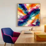 Vibrant Tides Bold, colorful textured artwork abstract art - Image 5