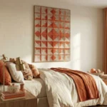 Warm Sienna Mosaic – 3D Textile Wall Decor - Image 3