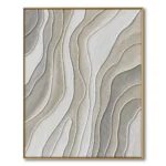 Sand Dune Waves – Textured Canvas Art – Wabi Sabi Wall Art