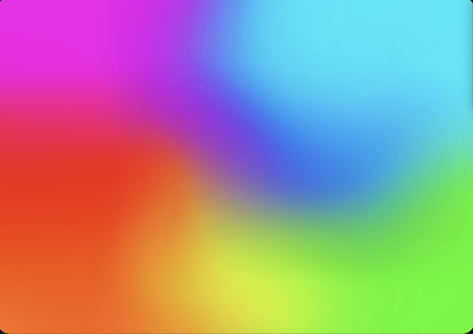 Abstract hand-painted canvas with vibrant gradient transitions from magenta through orange, yellow, and lime green
