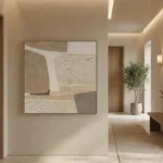Soft Terrain Composition – Modern Beige Minimalist Canvas - Image 3