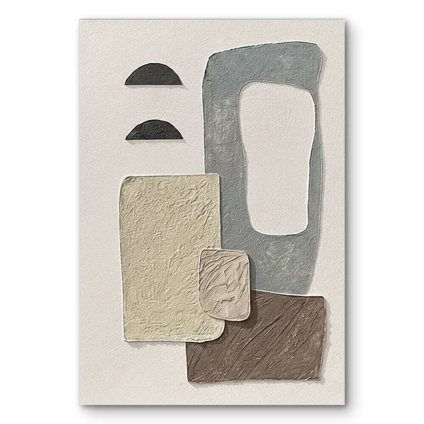 Urban Minimalist Subdued clay and slate abstract wall decor