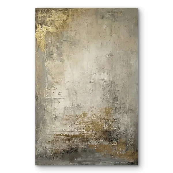 Whispering Opulence Neutral tones with metallic accents Wabi Sabi wall art