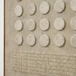 Zen Rhythm textured wall art shown framed on the wall in a styled interior