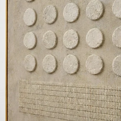Zen Rhythm textured wall art shown framed on the wall in a styled interior