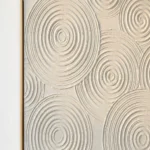 Zen Ripple textured wall art shown framed on the wall in a styled interior