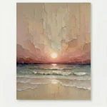 Blush Sands Pink and Cream Coastal Landscape textured art - Image 2
