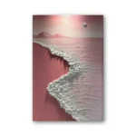Crimson Tide Textured Seascape Shoreline textured art - Image 2