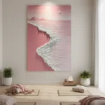 Crimson Tide Textured Seascape Shoreline textured art - Image 5