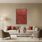 Crimson Weaver Textured interlaced fabric strands fabric wall art - Image 5