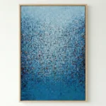 Deep Blue Current Textured blue abstract composition pollock wall art - Image 2