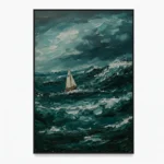 Emerald Gale Hand Painted Nautical Scene color art - Image 2