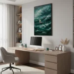 Emerald Gale Hand Painted Nautical Scene color art - Image 4