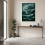 Emerald Gale Hand Painted Nautical Scene color art - Image 5