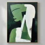 Emerald Muse Elegant profile silhouette on textured sage backdrop textured art wall decor - Image 2