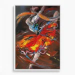 Fiery Motion Vibrant crimson fluid strokes abstract wall art - Image 2