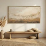 Gilded Desert Sands Textured beige and gold painting Wabi Sabi wall decor