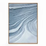 Glacial Currents Layered blue impasto waves abstract wall art - Image 2