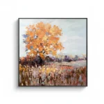 Golden Meadow Harvest Textured palette knife painting Color art wall art - Image 2