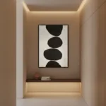 Monochrome Zen Stones Stacked organic black shapes contemporary minimal art - Image 3