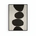 Monochrome Zen Stones Stacked organic black shapes contemporary minimal art - Image 2