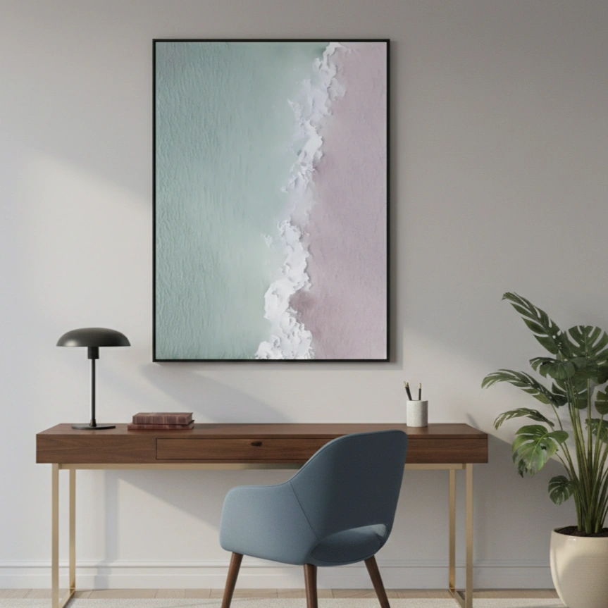 Muted Tides Organic textured ocean waves minimal wall decor (1.5) Muted Tides Organic textured ocean waves minimal wall decor - Image 1