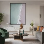 Muted Tides Organic textured ocean waves minimal wall decor - Image 4