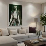 Mystic Form Textured deep green aesthetic abstract wall art - Image 4