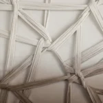 Neutral Connections Textured cord geometric overlay fabric wall art - Image 3