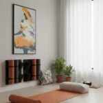 Ochre Silhouette Impasto yellow abstract form abstract wall decor - Image 5