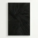 Onyx Waves Black radiating textile piece Fabric wall art - Image 2