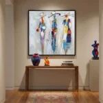 Painted Trio Abstract painting of three women abstract wall art