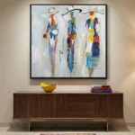 Painted Trio Abstract painting of three women abstract wall art - Image 4