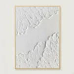 Pure Tides Vertical white relief strokes Minimal wall decor - Image 2