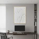 Pure Tides Vertical white relief strokes Minimal wall decor - Image 4