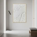 Pure Tides Vertical white relief strokes Minimal wall decor - Image 5