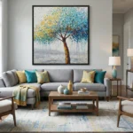 Radiant Chroma Woods Vibrant multicolor textured oil painting Color art wall decor - Image 3