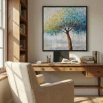 Radiant Chroma Woods Vibrant multicolor textured oil painting Color art wall decor - Image 4