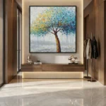 Radiant Chroma Woods Vibrant multicolor textured oil painting Color art wall decor