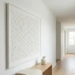 Sculpted Cream Squares White textured square grid Wabi Sabi wall decor - Image 5